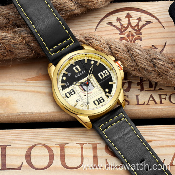 SMAEL New Mens Watches Top Brand Leather Waterproof